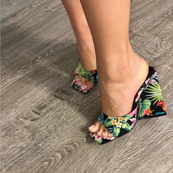 🌺Torgeis Paradise Tropical Mules Block High Heel - Picture 12 of 13